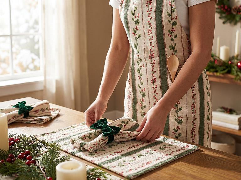 Hollyberry Stripes Napkins