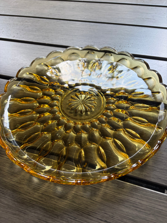 Amber Serving Plate Vintage