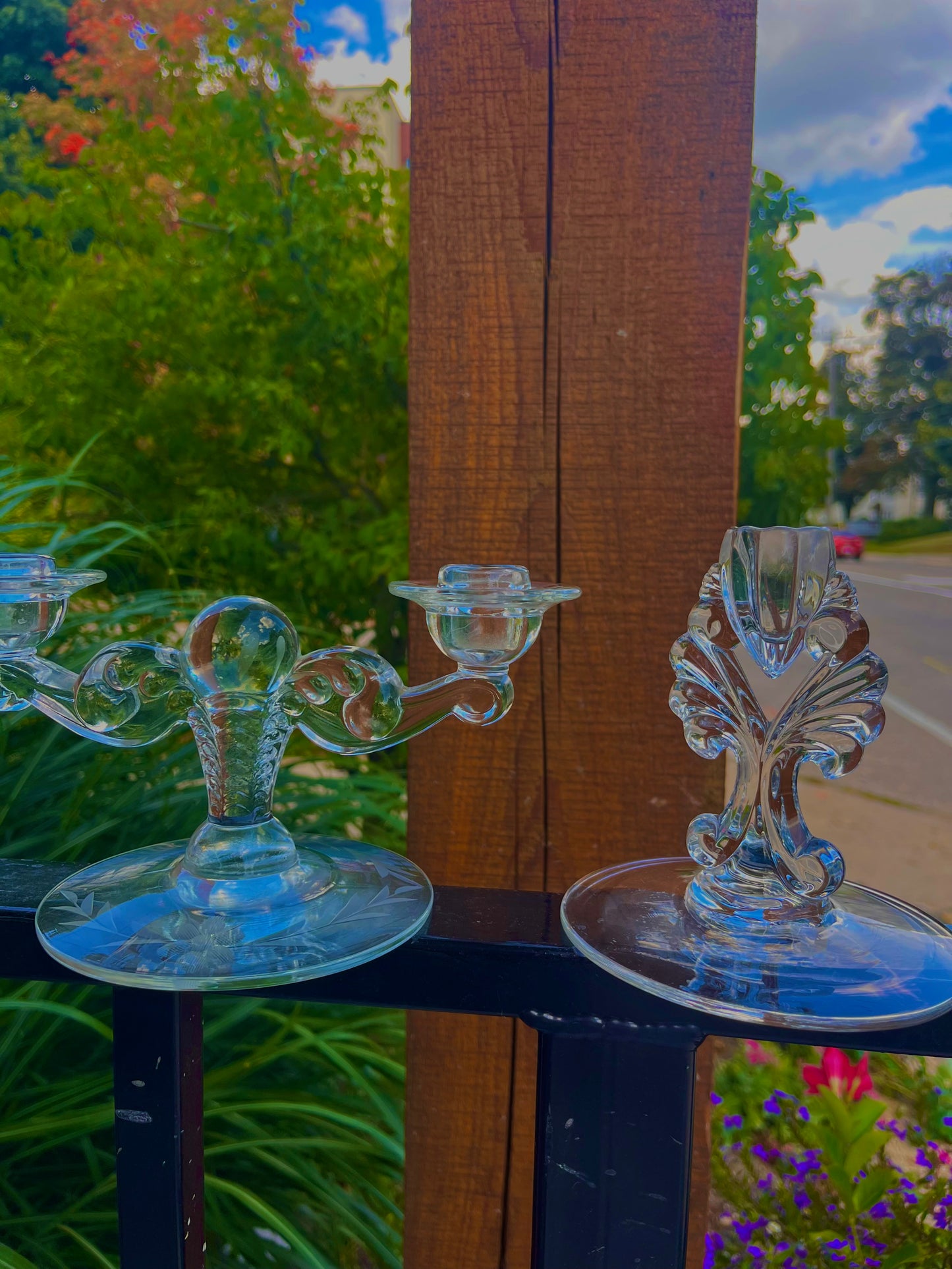 Vintage Crystal Candle Sticks