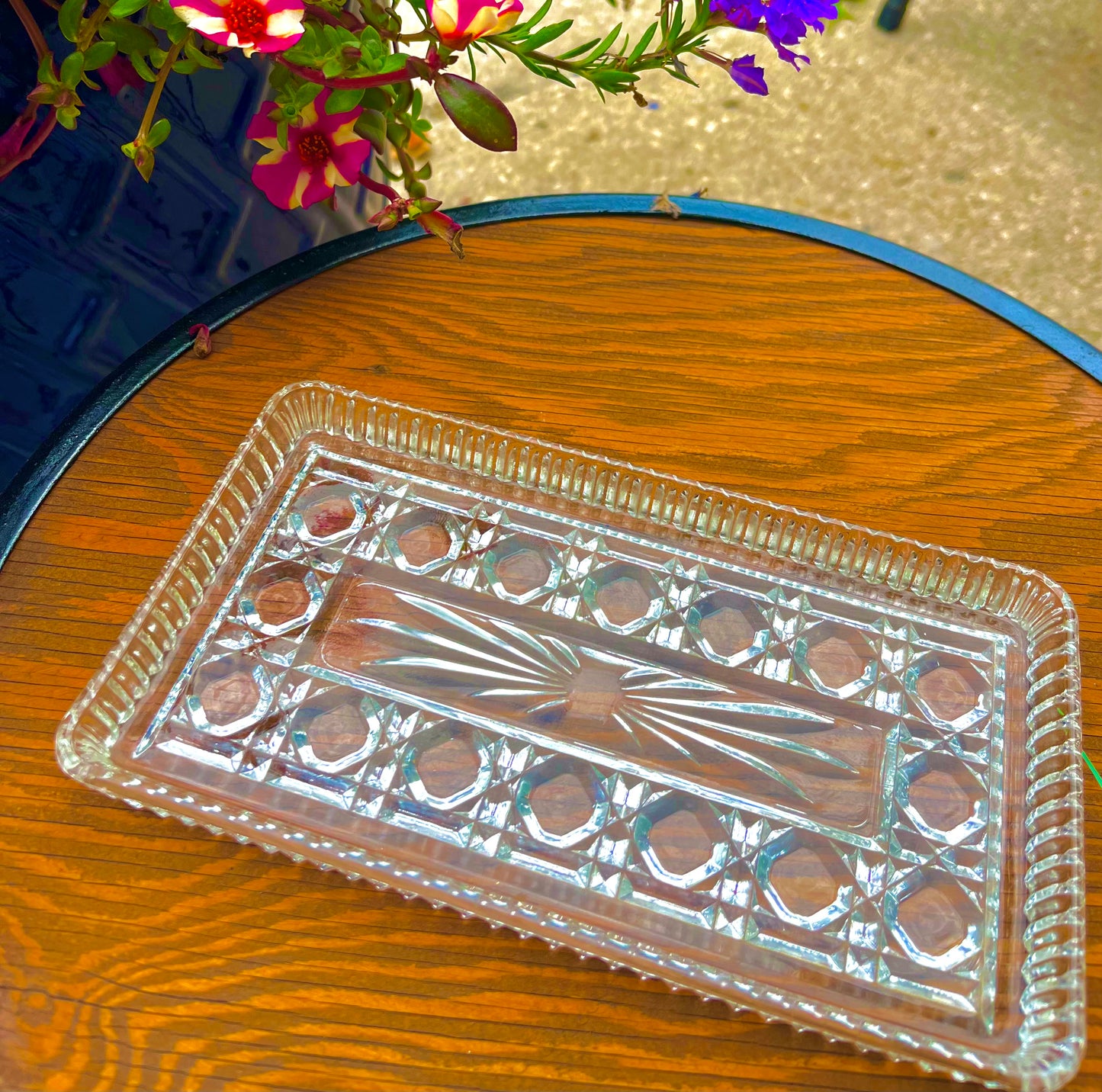 Vintage Glass Crystal Tray