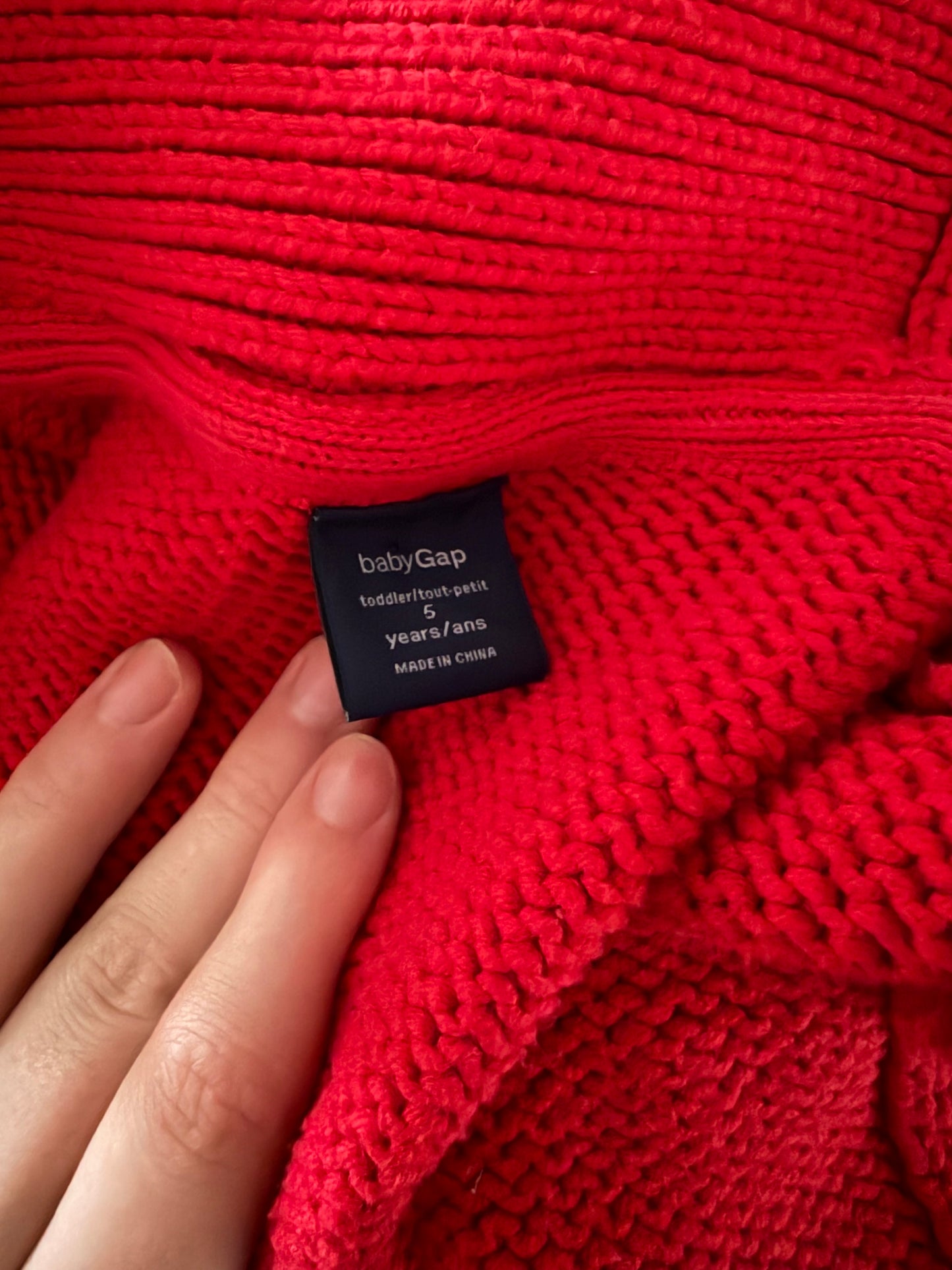 Vintage Red Baby Gap Cardigan