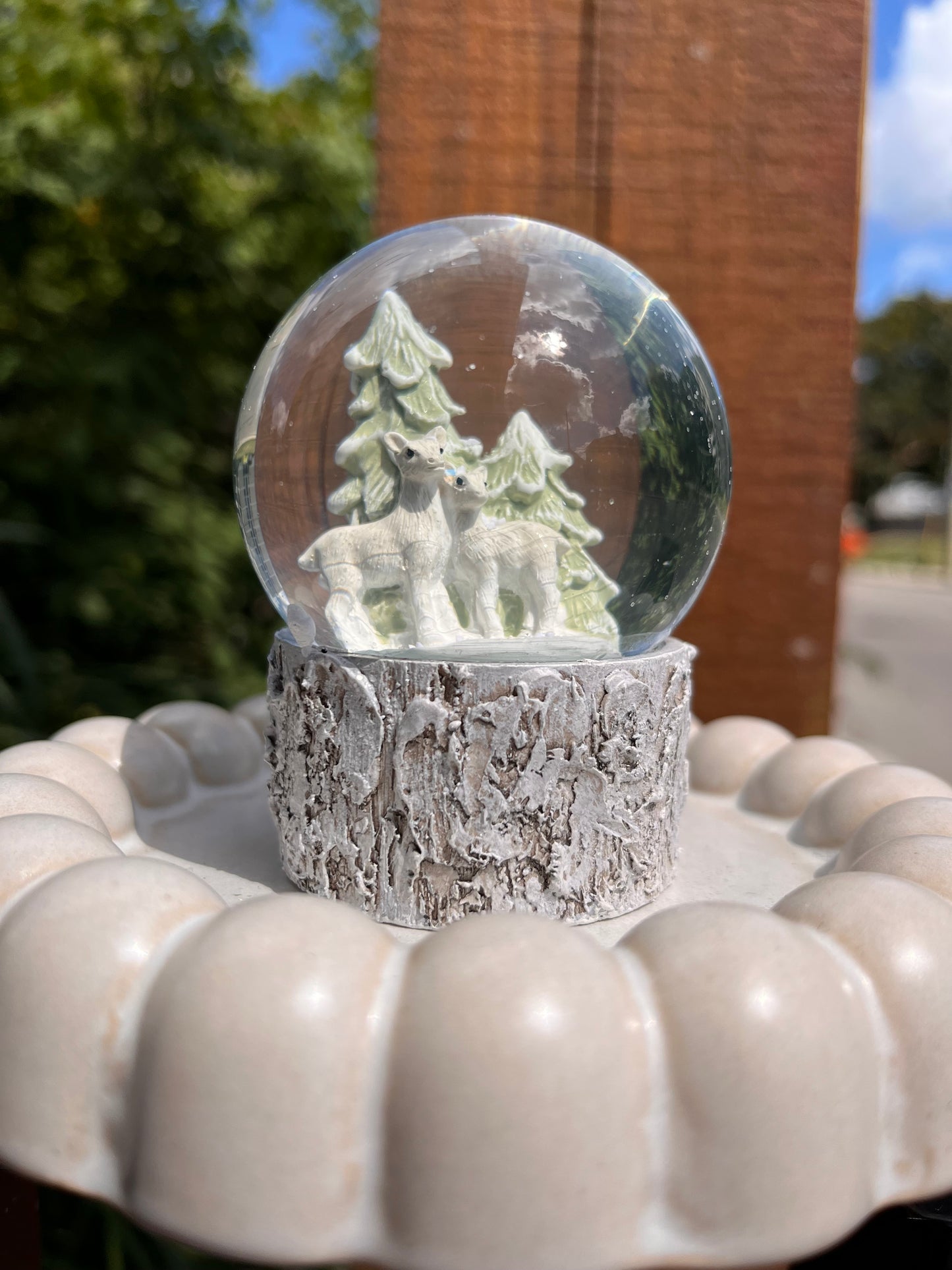 Deer & Tree Snow Globe