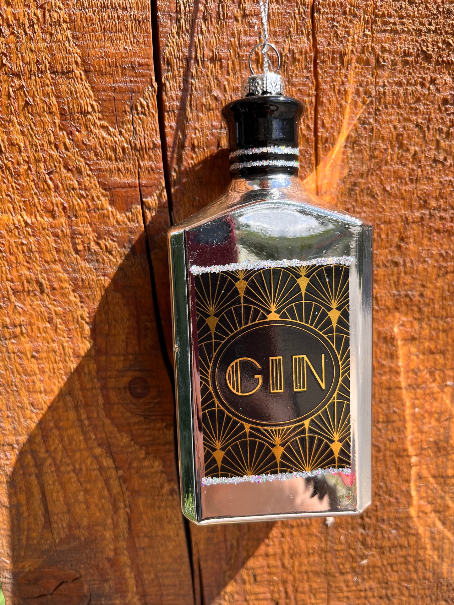 Blown Glass Gin bottle Ornament