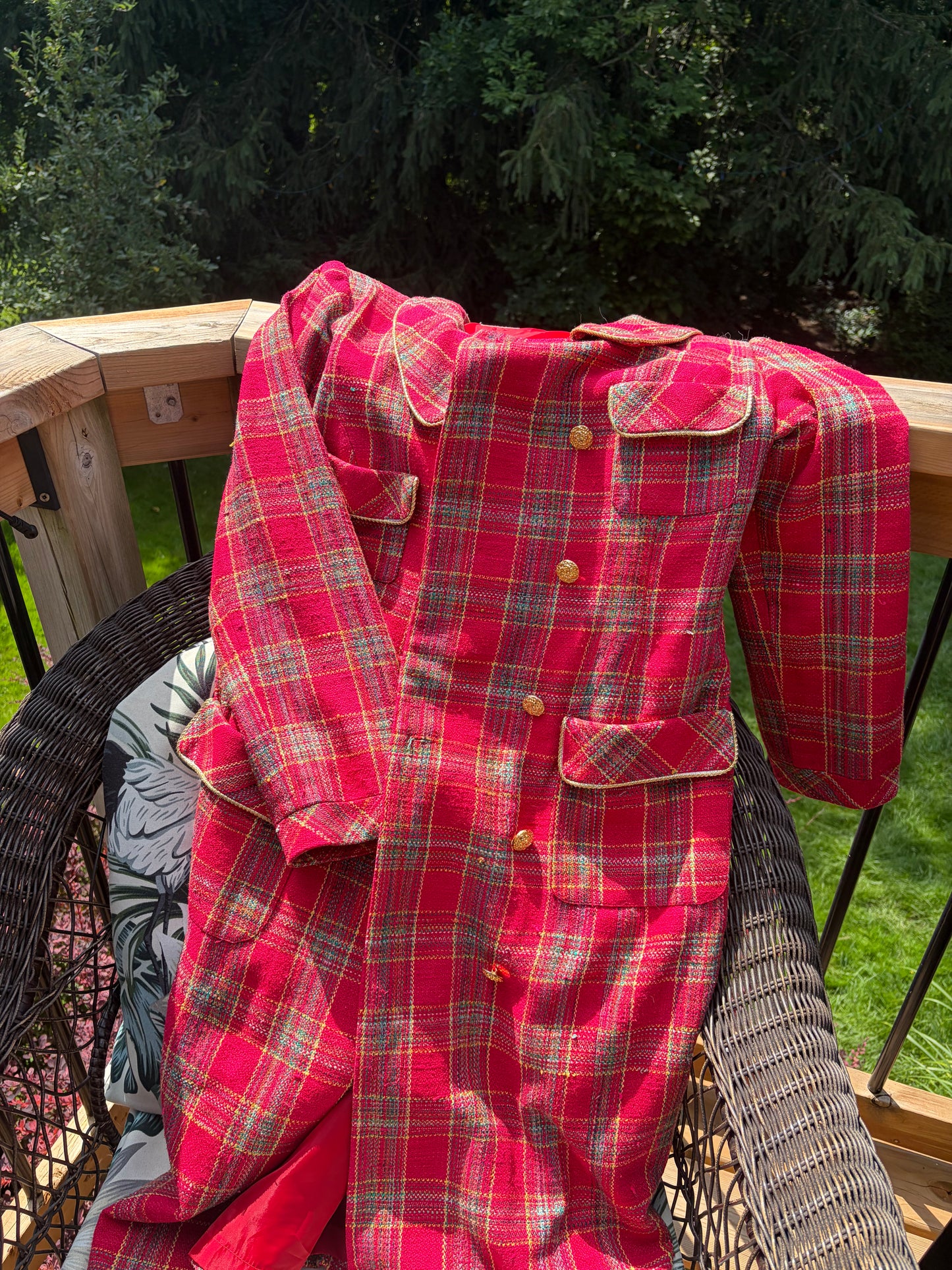 Vintage Red Plaid Coat