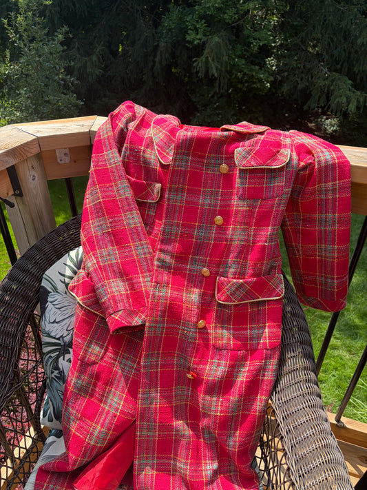Vintage Red Plaid Coat