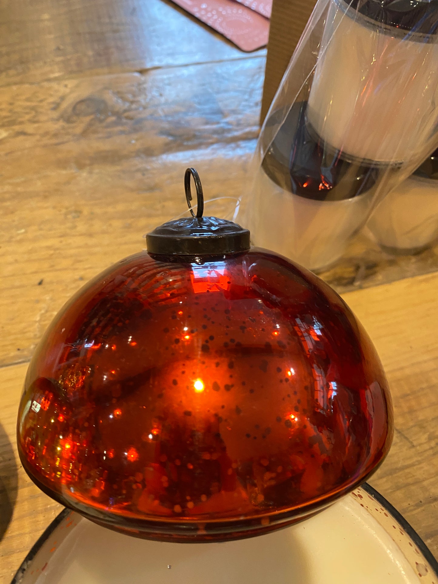 Large Glass Ornament Dish Candles