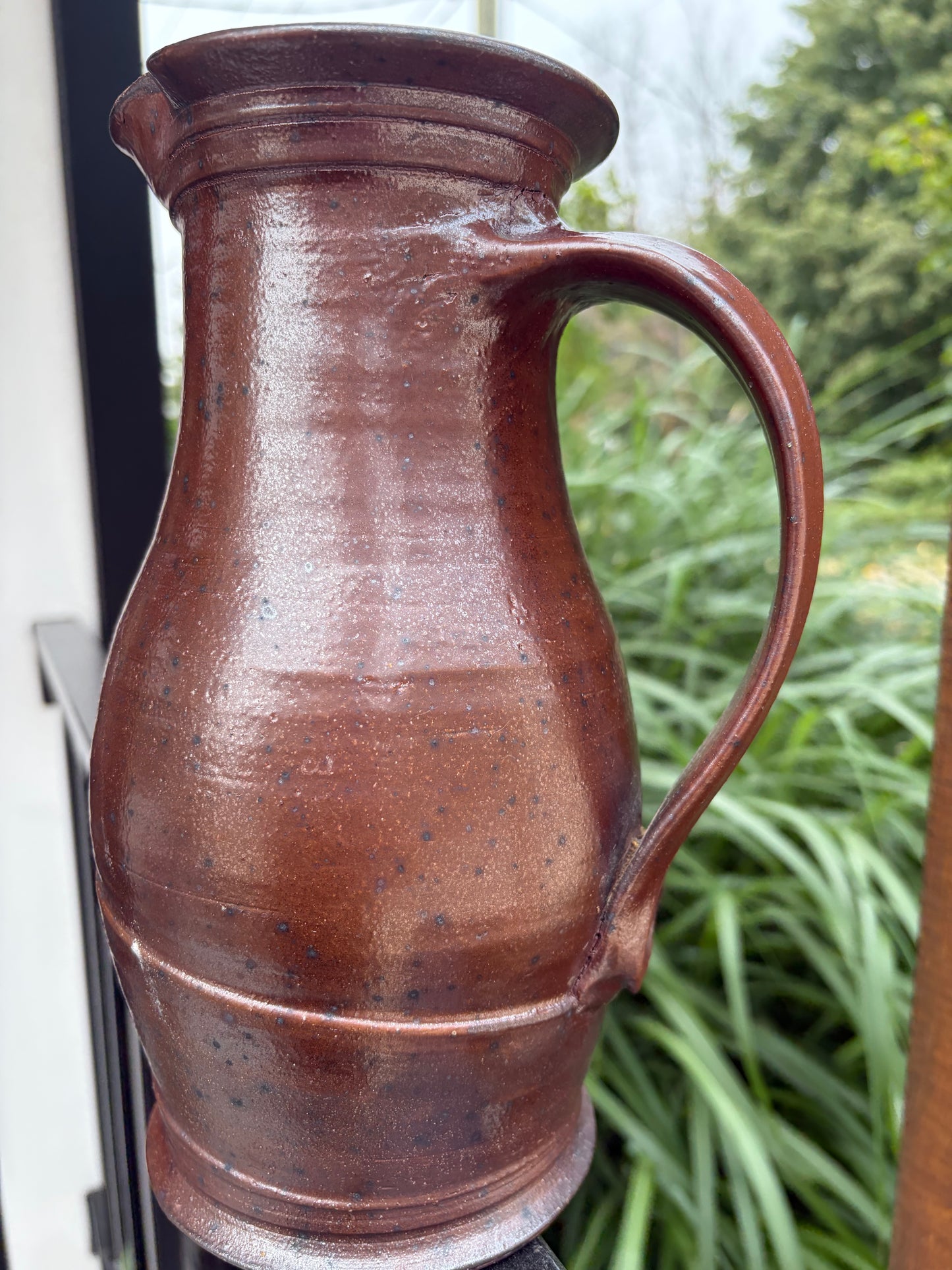 Vintage French Studio Stoneware Pitcher 1950s
