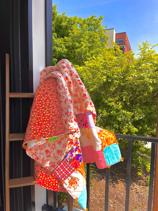 Vintage 60's Psychedelic Quilt