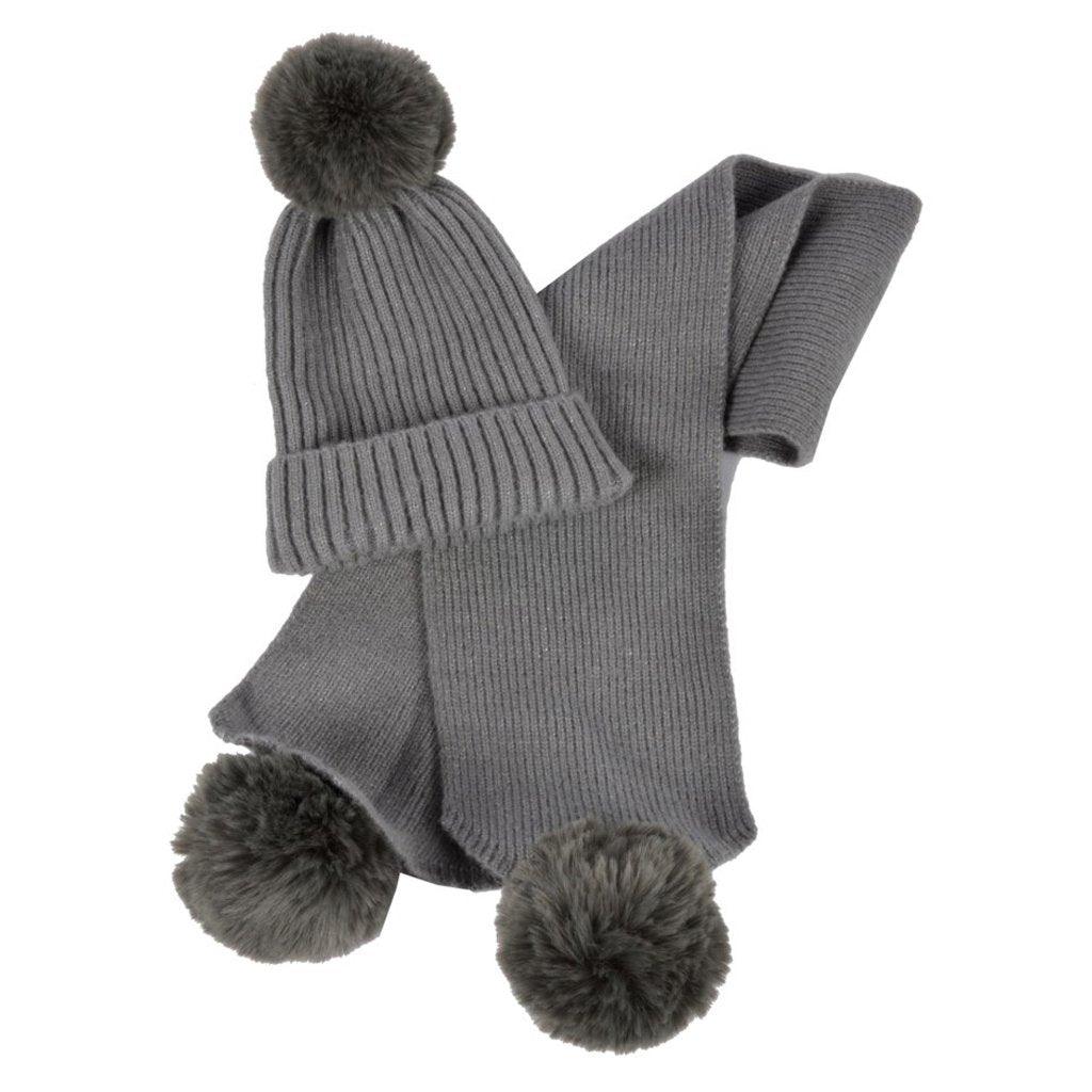 Scarf And Hat Faux Pom Set - Catherine Lillywhite's