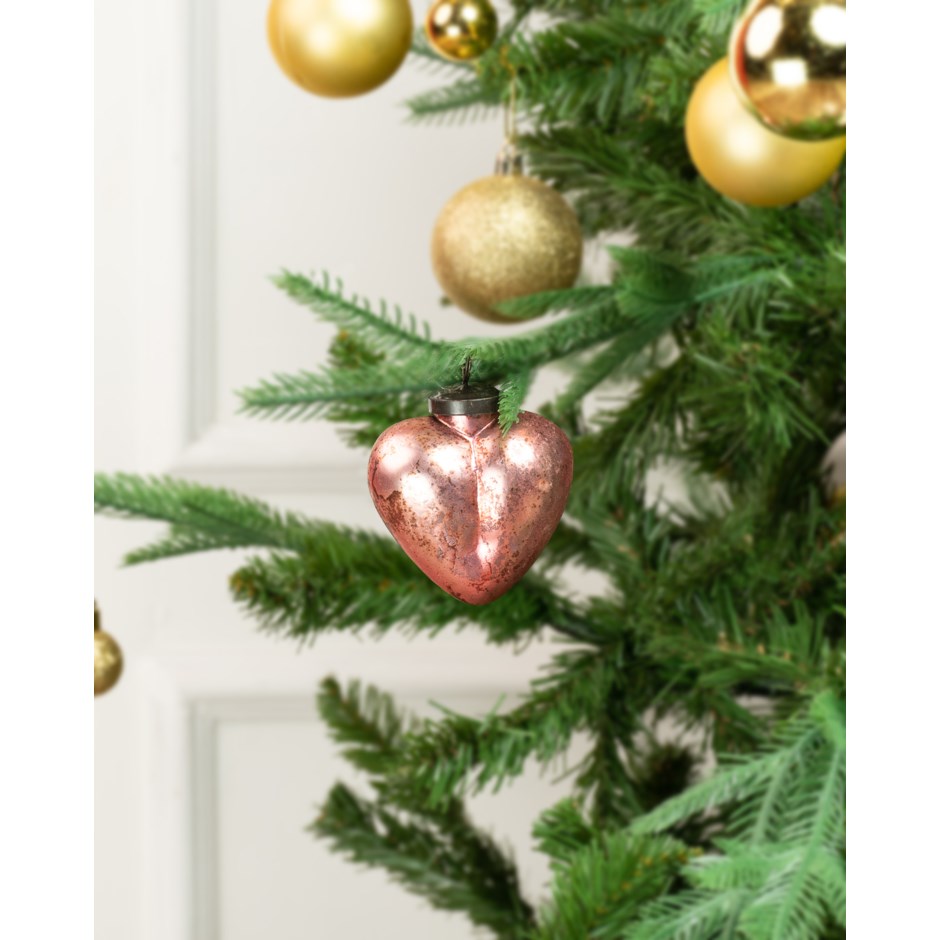 Pink Mercury Glass Bubble Heart