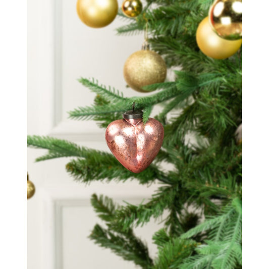 Pink Mercury Glass Bubble Heart