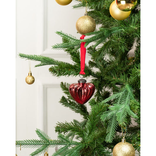 Red or Pink Glass Heart Ornament