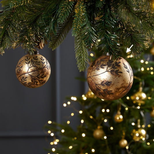 Rustic Gold Etched Ornaments