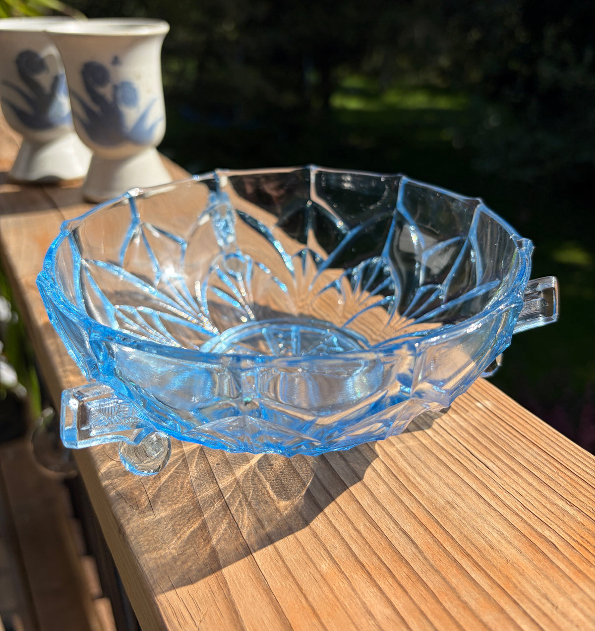 Blue Depression Glass Bowl
