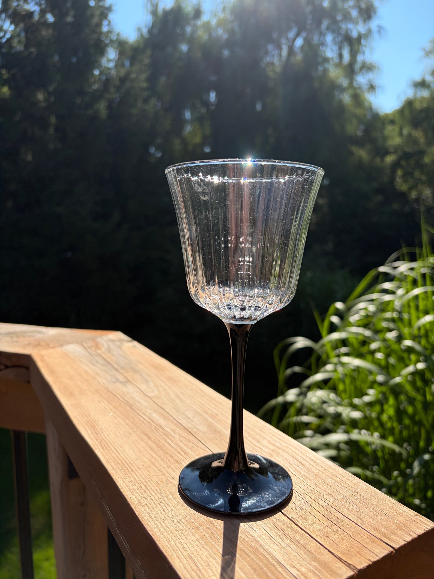 Vintage Luminarc France Optic Panel Wine Glass