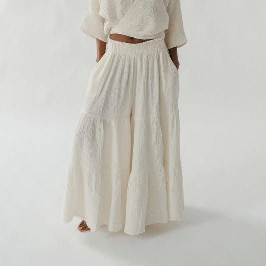 Crinkle Skirt Pants - Pokoloko