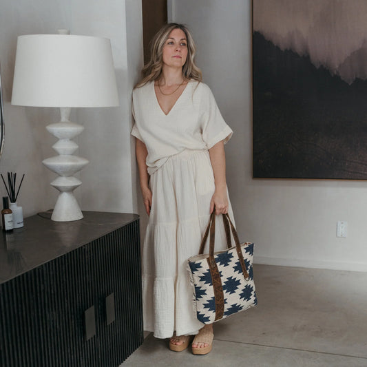 Crinkle V Neck Top Fair Trade Artisan Made