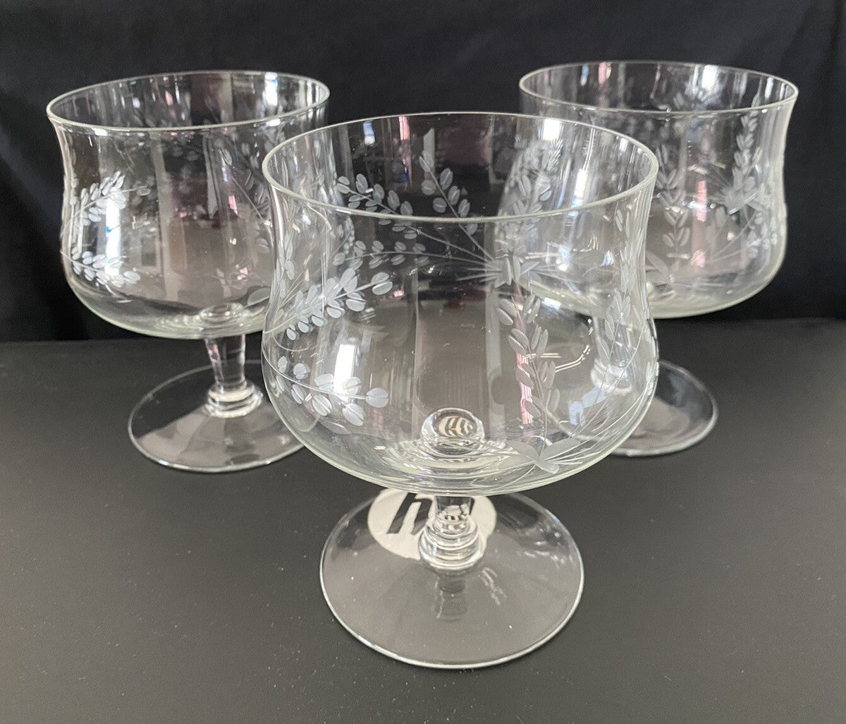 Vintage Crystal Footed Cocktail Glasses