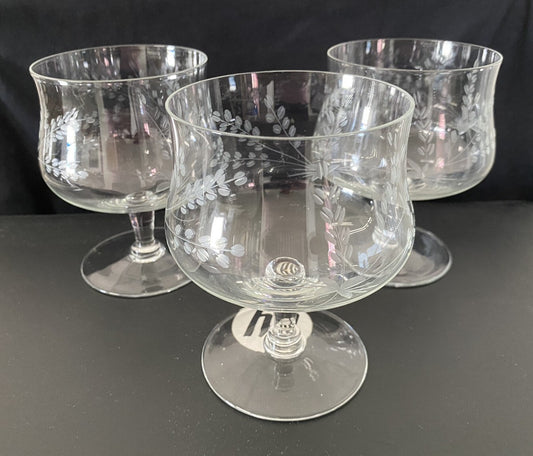 Vintage Crystal Footed Cocktail Glasses