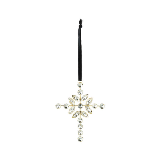 Glass Jewel Ornament, Cross Shape