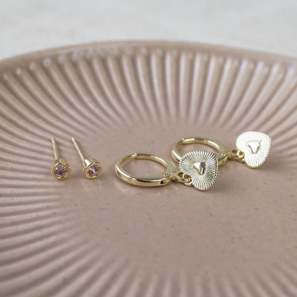 Sweetheart Duet Earrings Set - Square