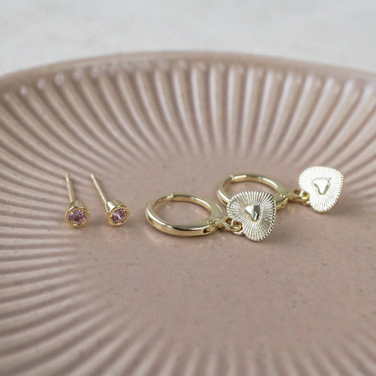 Sweetheart Duet Earrings Set - Square