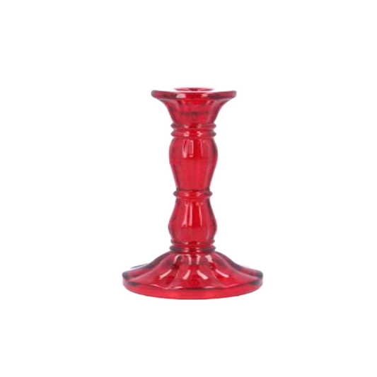 Red Glass Taper Holder, 4 in 6