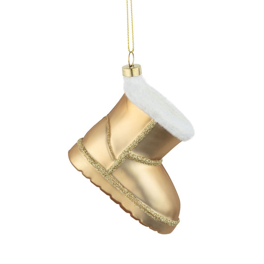Glass Pair of Boots Slipper Ornament