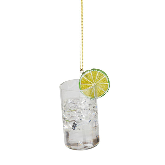 Glass Gin & Tonic Bottle Ornament