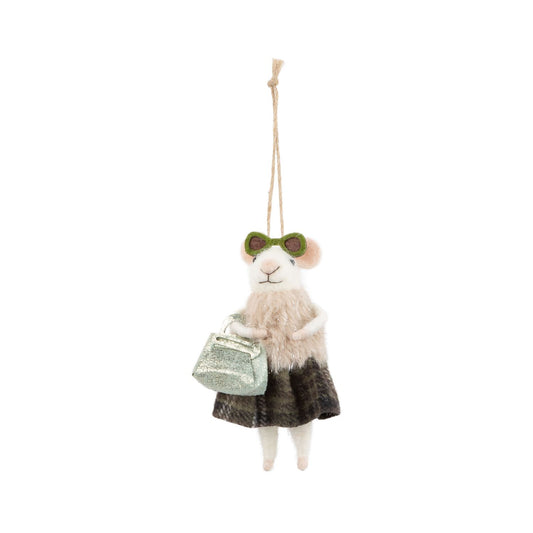 Felt Mouse with sunglasses Ornament