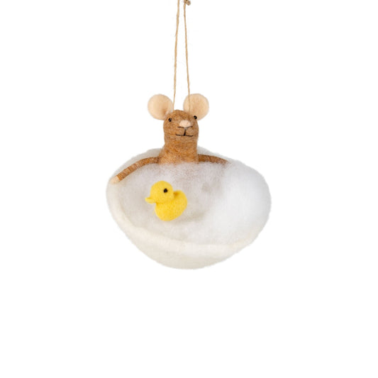 Bubble Bath Felted Wool Mouse