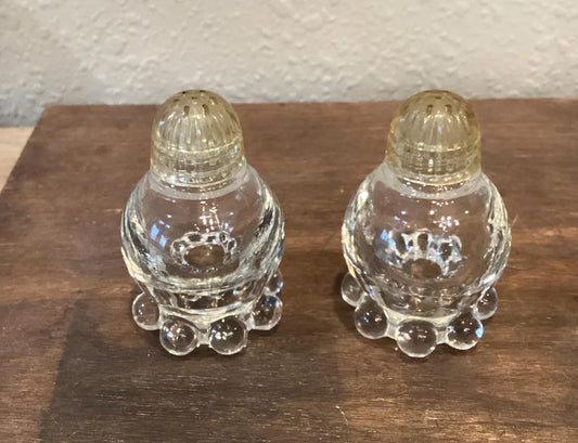 Vintage Pair of Candlewick Glass Salt & Pepper Shakers