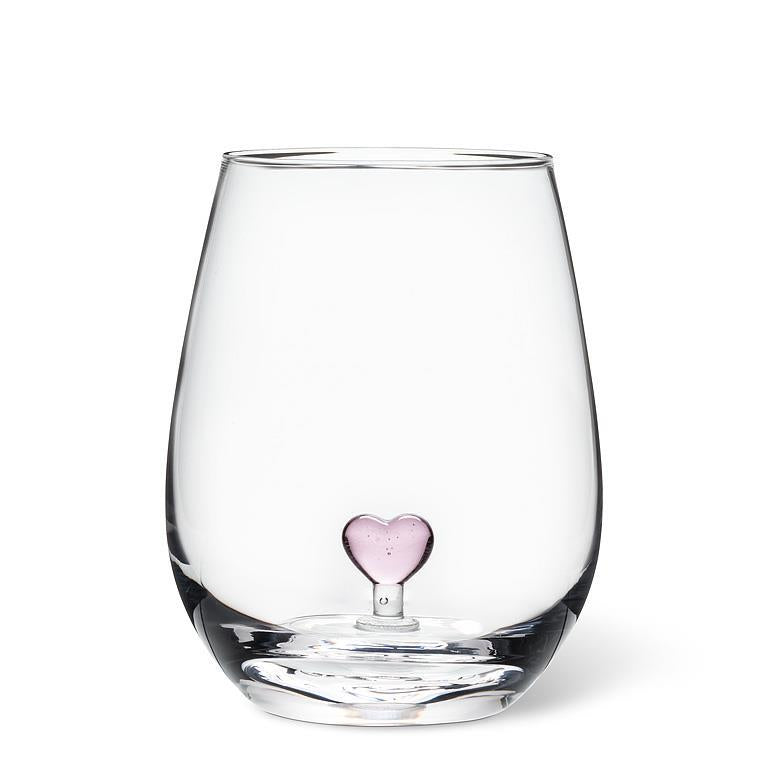 Heart Icon Stemless Wine Glass