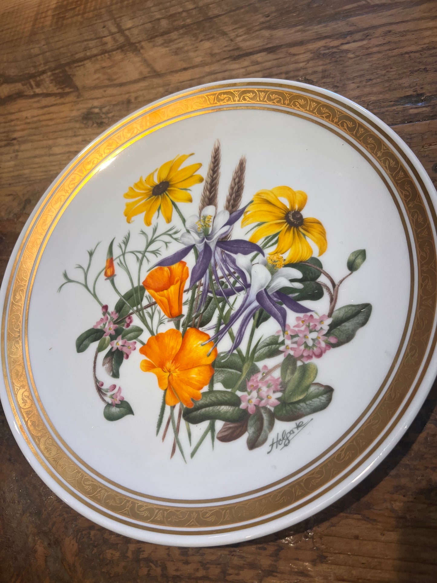 Vintage American Wildflower Series Plates