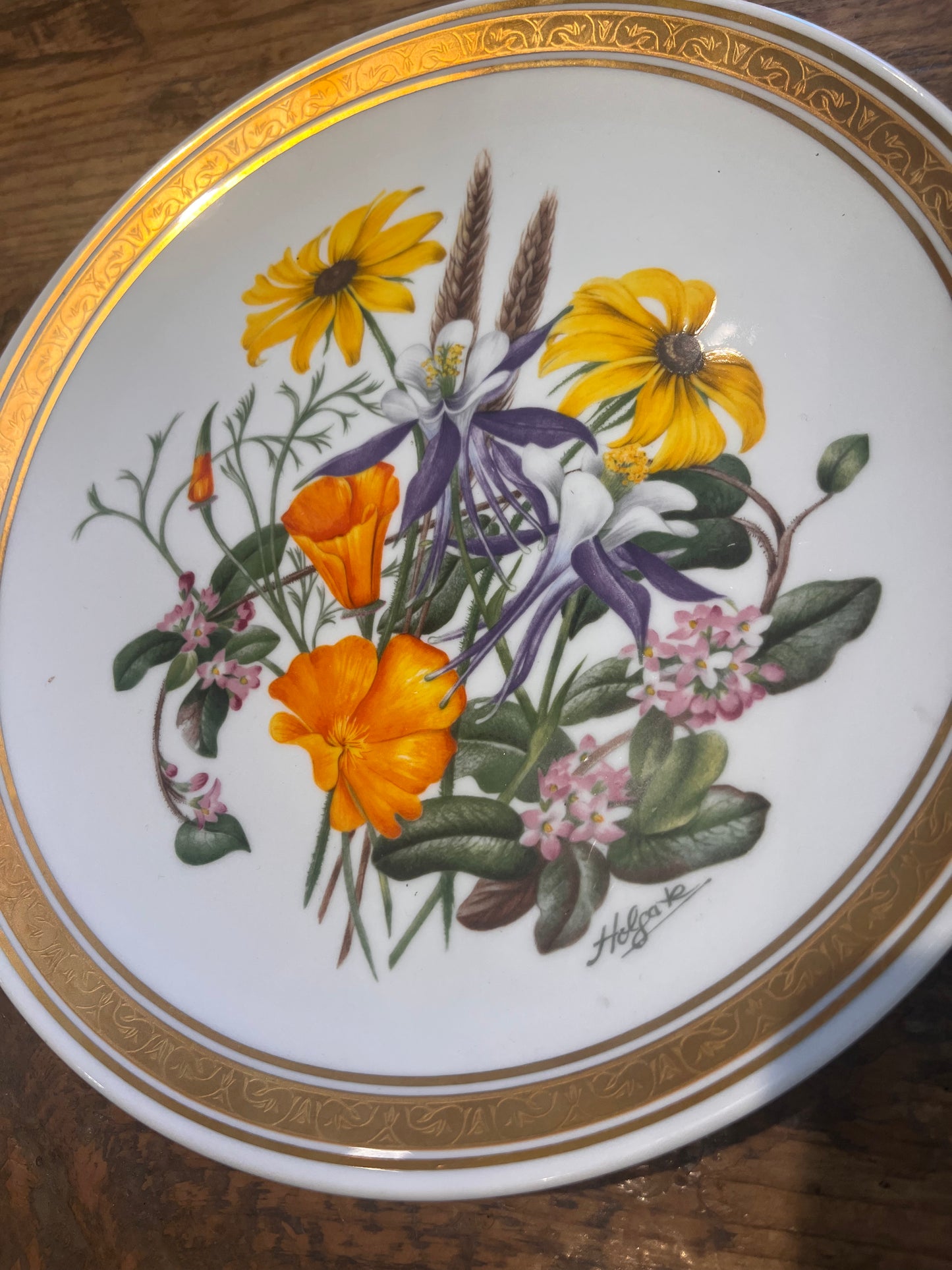 Vintage American Wildflower Series Plates