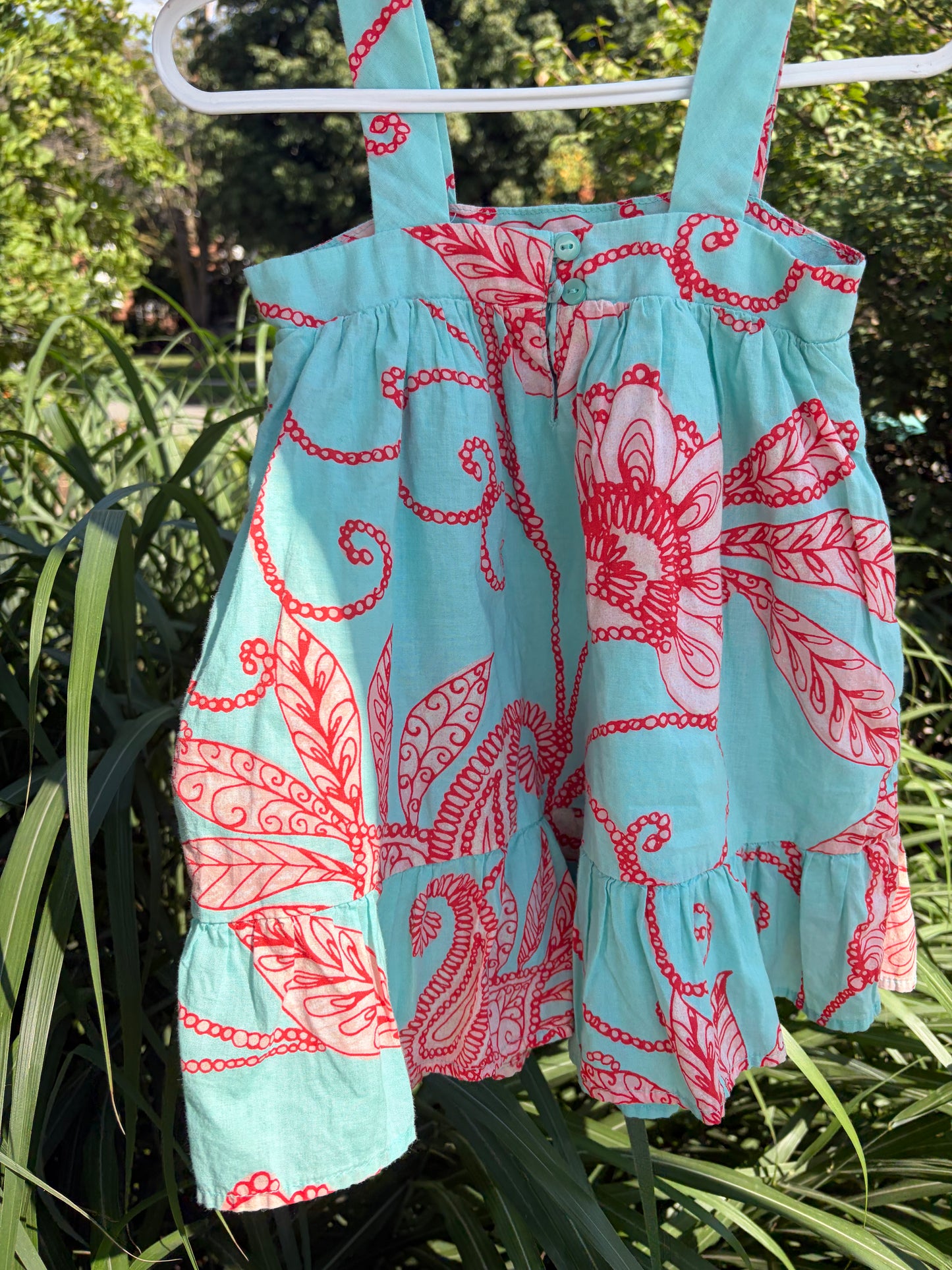 Teal & Coral Kids Dress