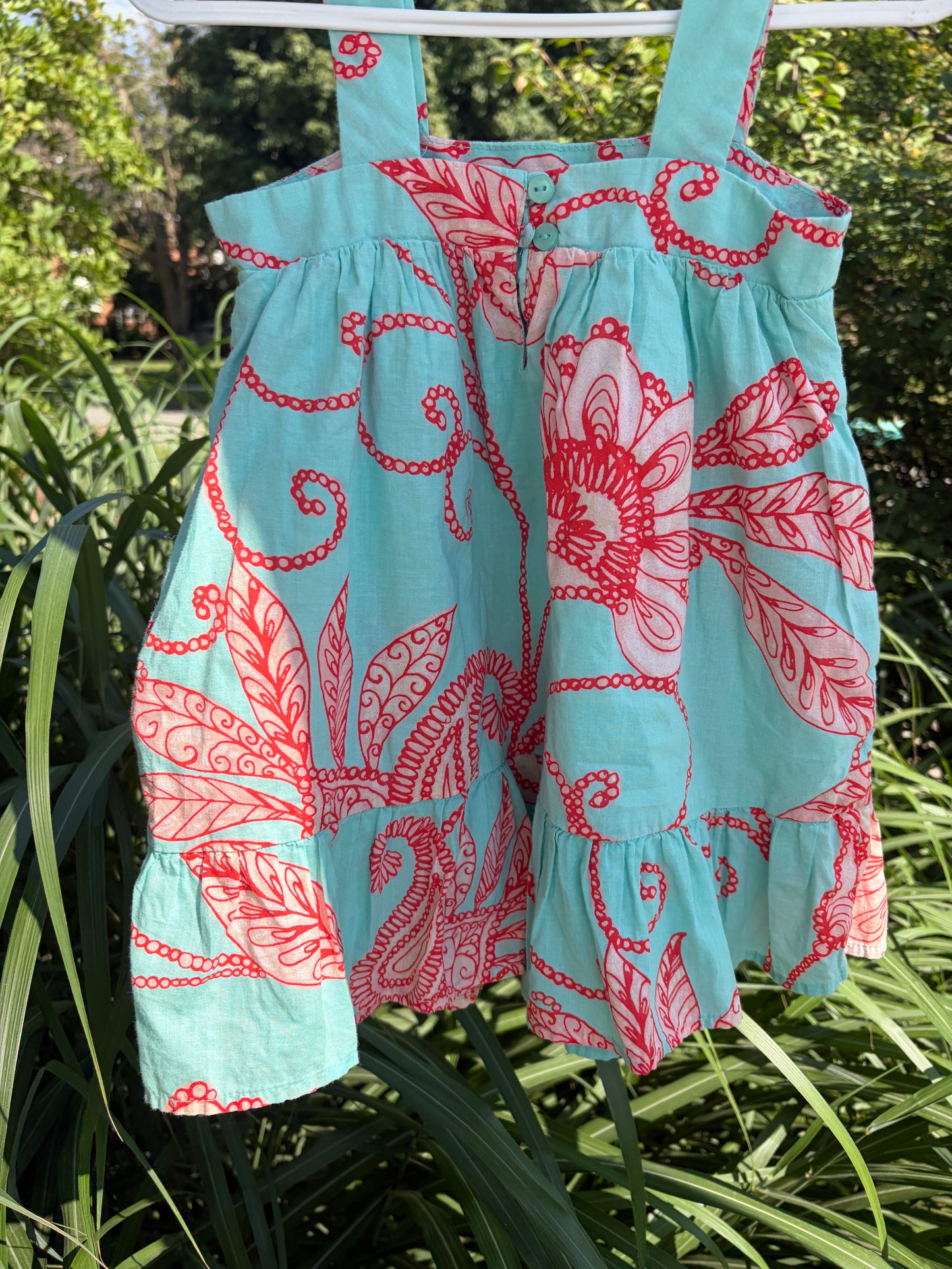 Teal & Coral Kids Dress