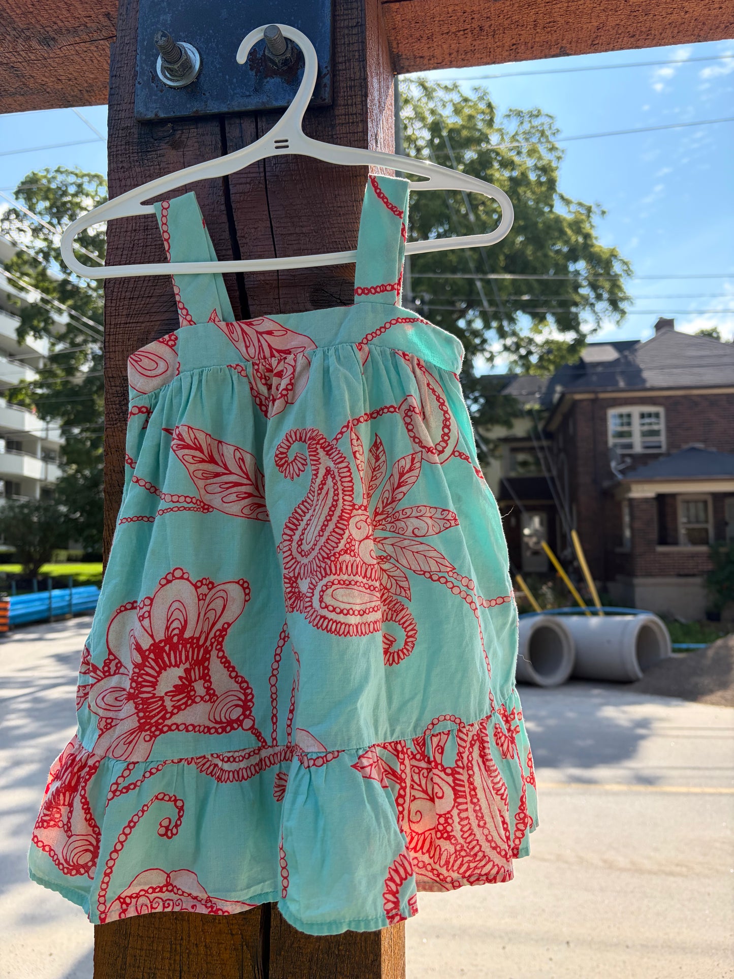 Teal & Coral Kids Dress