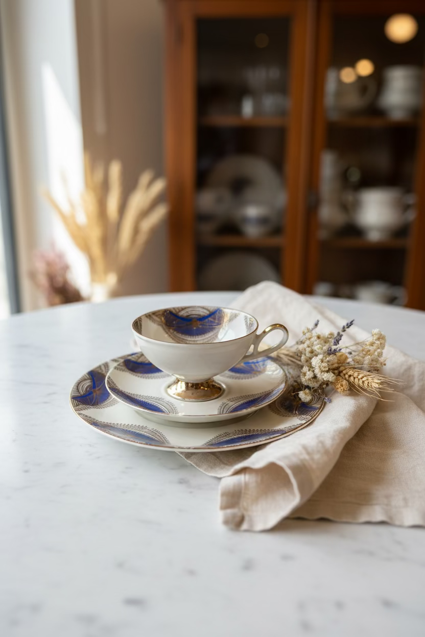 Vintage Bavaria Elfenbein Tea Cup Set/3