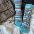 Alpaca Crew Socks - Striped Grey