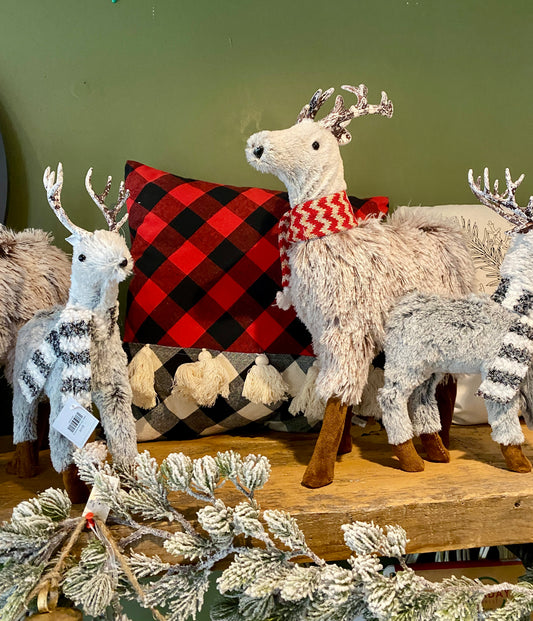 Plush Standing Reindeer Decor