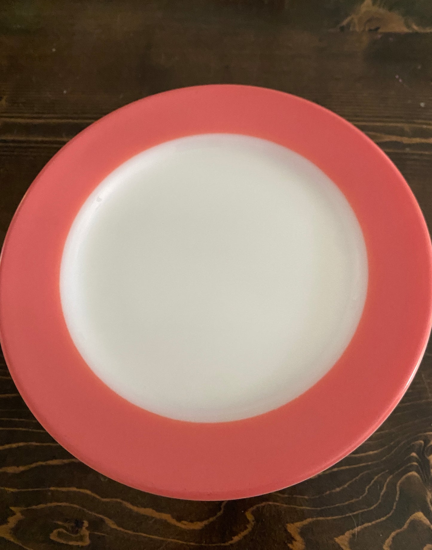 1950’s MCM set of 8 Dinner Plates Flamingo Pink Pyrex Milk Glass