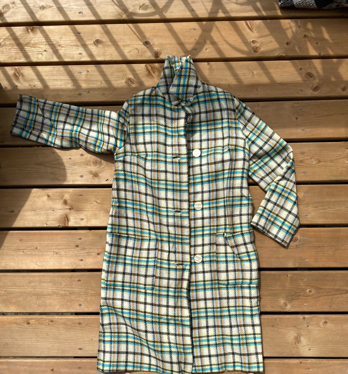 Vintage Plaid Wool Coat