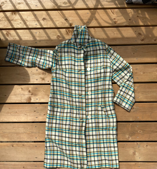 Vintage Plaid Wool Coat