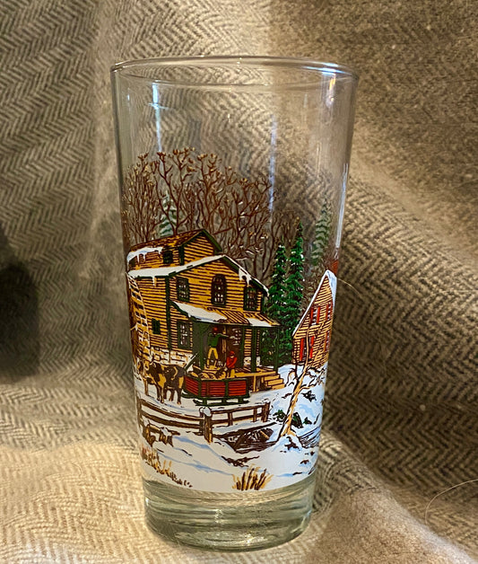 Vintage Collectible Winter/Christmas Glasses