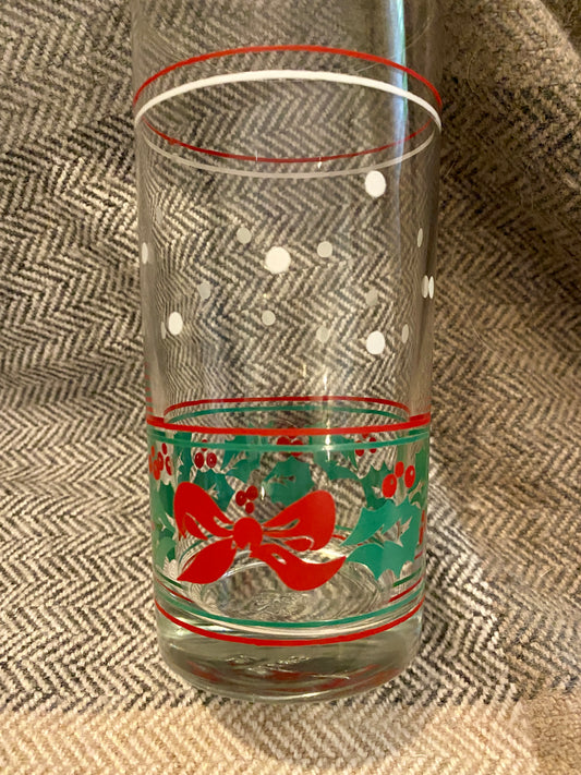 Collectible 1980's Vintage Christmas Glasses Highball Style