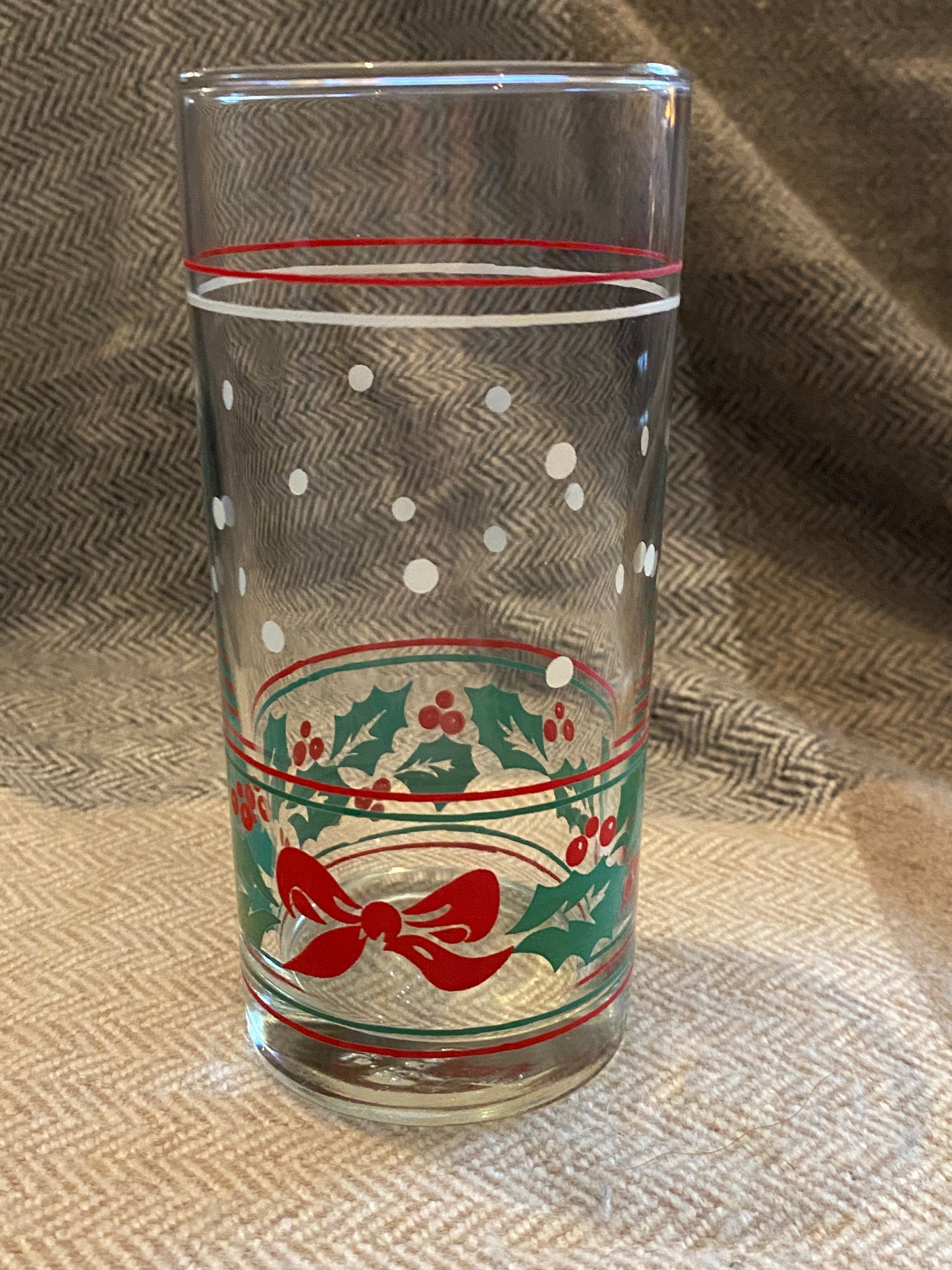 Collectible 1980's Vintage Christmas Glasses Highball Style