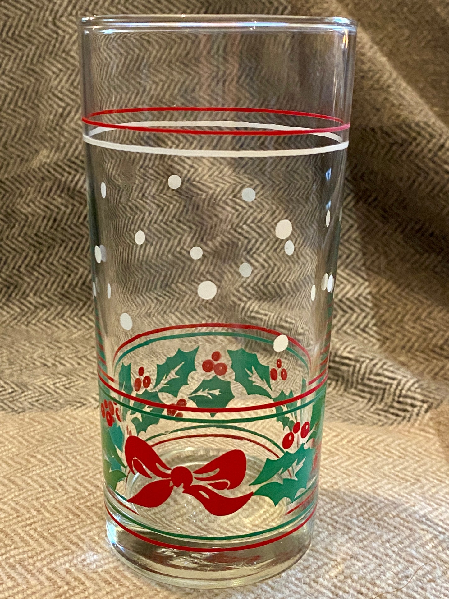 Collectible 1980's Vintage Christmas Glasses Highball Style