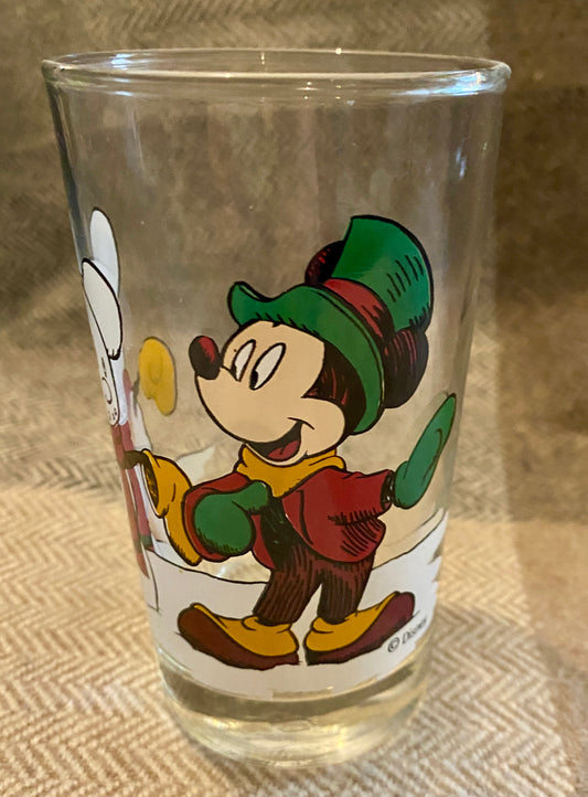 Vintage Collectible Disney Mickey Mouse Christmas Glass