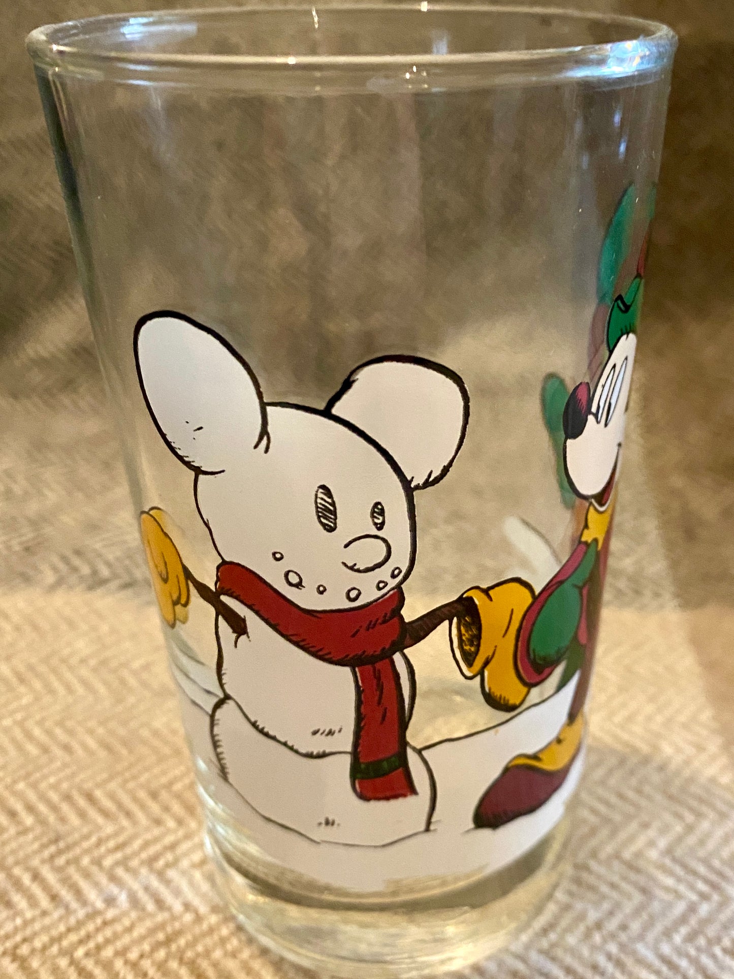 Vintage Collectible Disney Mickey Mouse Christmas Glass